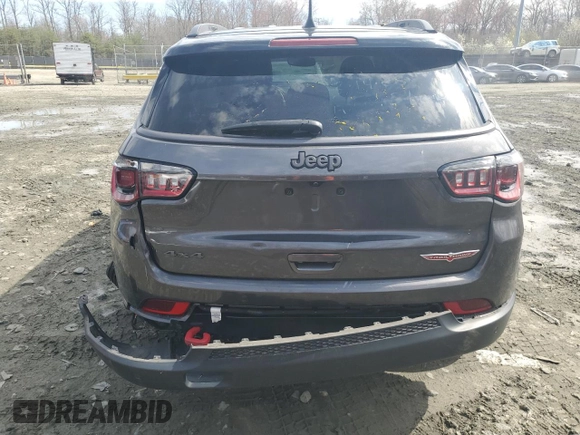 2021 Jeep Compass Trailhawk with VIN 3C4NJDDB7MT602800, listed as a Copart auction lot 50056865 with 68,794 mi miles and Salvage title. Bid and sale history available at DreamBid. Image 6.