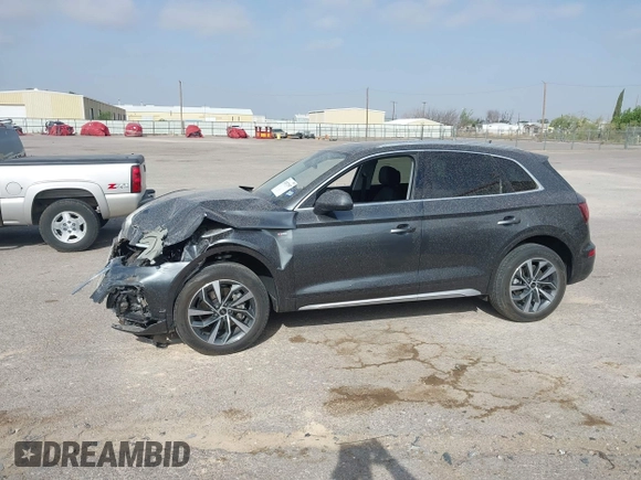 2023 Audi Q5 S line Premium Plus with VIN WA1EAAFY3P2145953, listed as a IAAI auction lot 42077197 with 22,415 mi miles and . Bid and sale history available at DreamBid. Image 14.