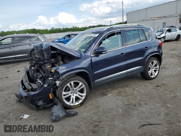 2016 Volkswagen Tiguan SEL with VIN WVGAV7AXXGW555809, listed as a Copart auction lot 55177805 with 40,676 mi miles and Salvage Title. Bid and sale history available at DreamBid. Image 1.