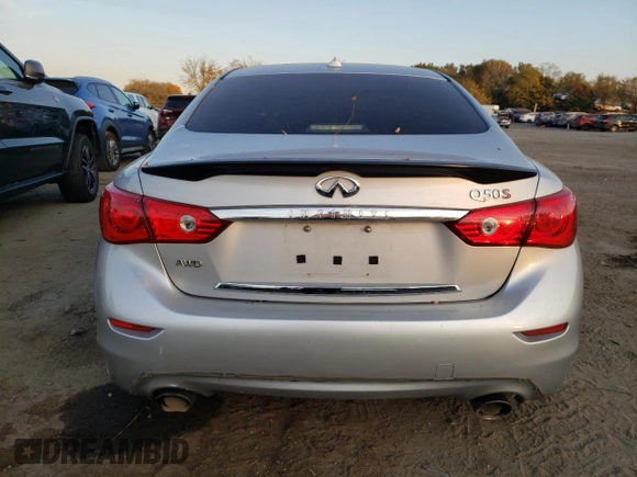 2016 Infiniti Q50 Red Sport 400 with VIN JN1FV7AR8GM451877, listed as a Copart auction lot 77774194 with 103,367 mi miles and Salvage Title. Bid and sale history available at DreamBid. Image 6.
