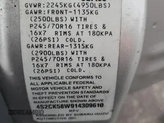 2001 Isuzu Rodeo S with VIN 4S2CK58W914309610, listed as a Copart auction lot 47966745 with Not Provided miles and Clean Title. Bid and sale history available at DreamBid. Image 13.