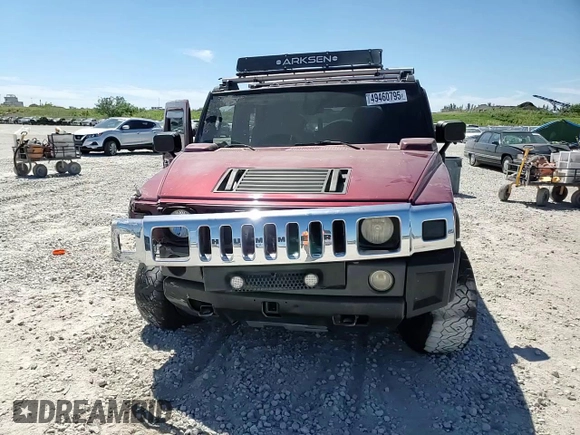 2005 Hummer H2 SUV with VIN 5GRGN23U25H109190, listed as a Copart auction lot 49460795 with 191,199 mi miles and Salvage Title. Bid and sale history available at carsss.com. Image 12.