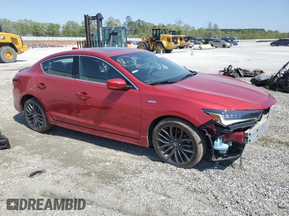 2021 Acura ILX w/Premium/A-SPEC Package with VIN 19UDE2F86MA007659, listed as a Copart auction lot 53266515 with 41,157 mi miles and Salvage Title. Bid and sale history available at carsss.com. Image 4.