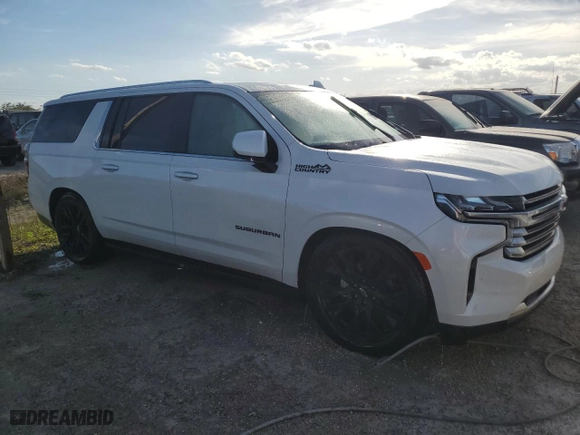 2021 Chevrolet Suburban High Country with VIN 1GNSKGKL8MR318850, listed as a Copart auction lot 75041854 with 0 mi miles and Non Repairable. Bid and sale history available at carsss.com. Image 4.