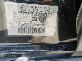 2021 Nissan Versa SV with VIN 3N1CN8EV7ML912282, listed as a Copart auction lot 58038755 with 65,525 mi miles and Salvage title. Bid and sale history available at DreamBid. Image 12.
