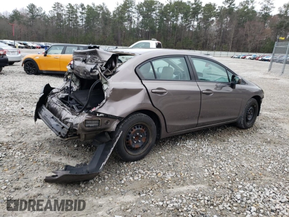 2015 Honda Civic Sedan LX with VIN 19XFB2F57FE248961, listed as a Copart auction lot 46112165 with 49,502 mi miles and Salvage Title. Bid and sale history available at carsss.com. Image 3.