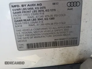 2018 Audi Q5 Premium Plus with VIN WA1BNAFY7J2038340, listed as a Copart auction lot 51663725 with 153,055 mi miles and Salvage title. Bid and sale history available at DreamBid. Image 13.