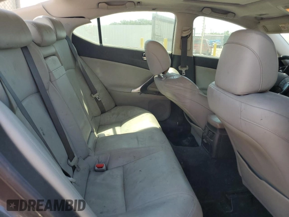 2006 Lexus IS 250 with VIN JTHBK262665019069, listed as a Copart auction lot 53447695 with 181,359 mi miles and Salvage title. Bid and sale history available at DreamBid. Image 10.