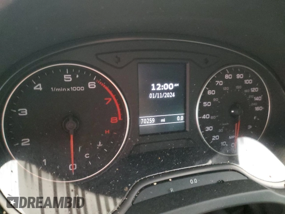 2015 Audi A3 2.0T Premium Plus with VIN WAUEFGFF5F1056542, listed as a Copart auction lot 38159544 with 70,259 mi miles. Bid and sale history available at carsss.com. Image 9.
