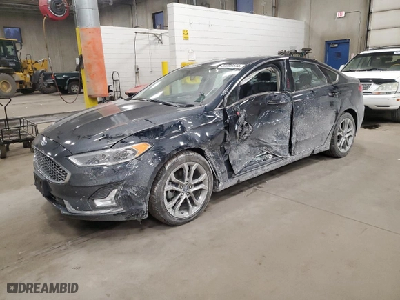 2020 Ford Fusion Hybrid Titanium with VIN 3FA6P0RU3LR233957, listed as a Copart auction lot 84908134 with 71,666 mi miles and Salvage Title. Bid and sale history available at carsss.com. Image 1.