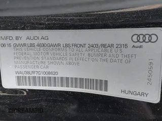 2016 Audi A3 2.0T Premium Plus with VIN WAU38LFF7G1008620, listed as a IAAI auction lot 42031906 with 109,179 mi miles. Bid and sale history available at carsss.com. Image 9.