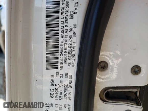 2014 Ram 2500 Tradesman with VIN 3C6UR5HL4EG157964, listed as a Copart auction lot 47178125 with 273,275 mi miles and Salvage Title. Bid and sale history available at carsss.com. Image 12.