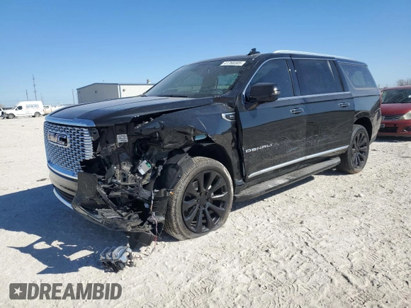 2023 GMC Yukon XL Denali with VIN 1GKS1JKL6PR156010, listed as a Copart auction lot 41768305 with 25,680 mi miles and Salvage Title. Bid and sale history available at carsss.com. Image 1.