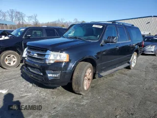 2017 Ford Expedition EL Limited with VIN 1FMJK1KT4HEA49918, listed as a Copart auction lot 43626695 with 156,910 mi miles and Clean Title. Bid and sale history available at carsss.com. Image 1.