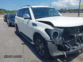 2019 Nissan Armada Platinum with VIN JN8AY2NF9K9350588, listed as a IAAI auction lot 42788267 with 89,407 mi miles and . Bid and sale history available at DreamBid. Image 1.