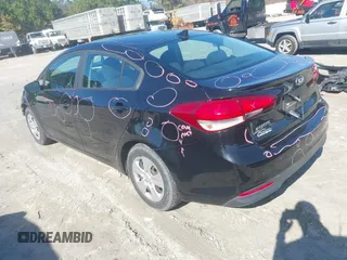 2017 Kia Forte LX with VIN 3KPFK4A79HE045187, listed as a IAAI auction lot 41428484 with 87,938 mi miles. Bid and sale history available at carsss.com. Image 3.