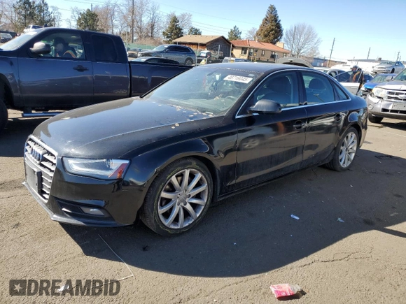 2013 Audi A4 Premium Plus with VIN WAUFFAFL1DA168100, listed as a Copart auction lot 46716045 with 135,639 mi miles and Salvage Title. Bid and sale history available at carsss.com. Image 1.