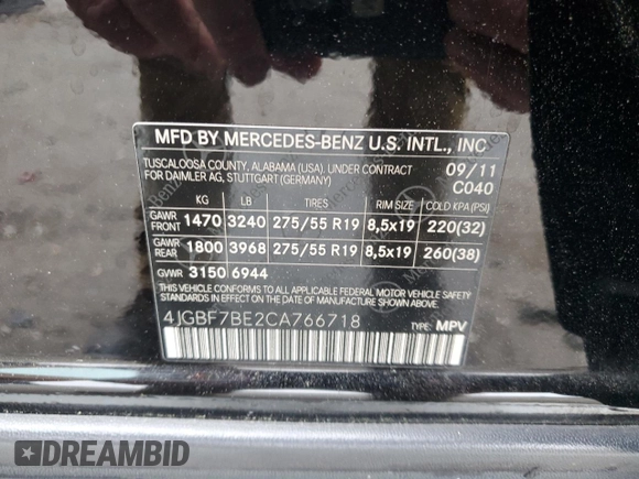 2012 Mercedes-Benz GL 450 z VIN 4JGBF7BE2CA766718, wystawiony jako Copart lot #56245625 z przebiegiem 139 662 mil mil oraz Czysty tytuł • Clean title. Historia ofert i sprzedaży dostępna na DreamBid. Obrazek 13.