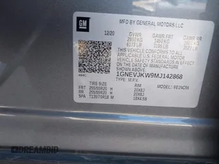 2021 Chevrolet Traverse RS z VIN 1GNEVJKW9MJ142868, wystawiony jako IAAI lot #41605218 z przebiegiem 76 806 mil mil oraz . Historia ofert i sprzedaży dostępna na DreamBid. Obrazek 9.
