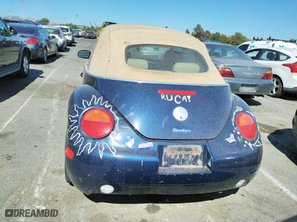 2004 Volkswagen New Beetle Convertible GLS Turbo with VIN 3VWCD31Y14M325795, listed as a Copart auction lot 66508994 with 0 mi miles and Salvage Title. Bid and sale history available at carsss.com. Image 6.