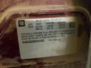 2016 Buick LaCrosse with VIN 1G4GA5G36GF241833, listed as a Copart auction lot 46868515 with 213,448 mi miles and Salvage Title. Bid and sale history available at carsss.com. Image 12.