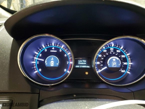 2012 Hyundai Sonata 2.0T SE with VIN 5NPEC4AB3CH398090, listed as a Copart auction lot 44325055 with 216,840 mi miles and Salvage Title. Bid and sale history available at carsss.com. Image 9.