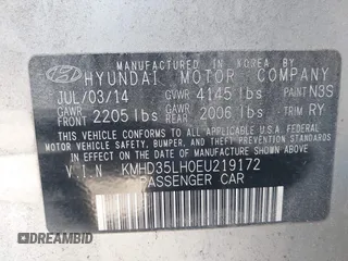 2014 Hyundai Elantra с VIN KMHD35LH0EU219172, выставлен на аукционе IAAI как лот 42521351 с пробегом 169 144 миль миль и . История ставок и продаж доступна на DreamBid. Изображение 9.