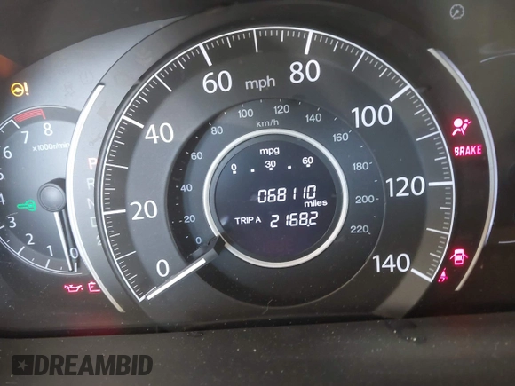 2012 Honda CR-V EX-L with VIN 2HKRM4H71CH605205, listed as a IAAI auction lot 42016555 with 68,110 mi miles. Bid and sale history available at carsss.com. Image 15.