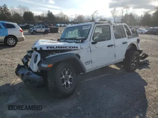 2021 Jeep Wrangler Unlimited Rubicon with VIN 1C4HJXFN6MW685250, listed as a Copart auction lot 48912085 with 48,049 mi miles and Salvage Title. Bid and sale history available at DreamBid. Image 1.
