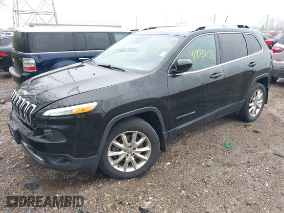 2015 Jeep Cherokee Limited with VIN 1C4PJMDS4FW698875, listed as a IAAI auction lot 41975033 with 163,580 mi miles. Bid and sale history available at carsss.com. Image 17.