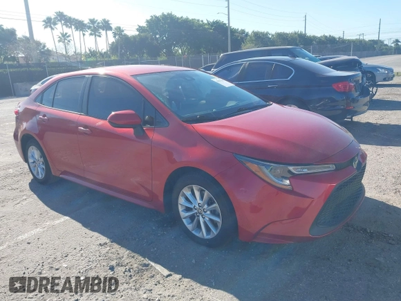2021 Toyota Corolla LE with VIN JTDVPMAE7MJ145782, listed as a IAAI auction lot 41833267 with 53,296 mi miles. Bid and sale history available at carsss.com. Image 1.