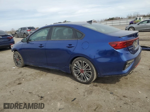 2021 Kia Forte GT with VIN 3KPF44AC0ME288758, listed as a Copart auction lot 49684655 with 77,742 mi miles and Salvage Title. Bid and sale history available at carsss.com. Image 2.