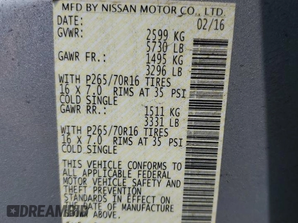 2016 Nissan Frontier SV with VIN 1N6AD0ER9GN737496, listed as a Copart auction lot 60474355 with Not provided miles and Salvage title. Bid and sale history available at DreamBid. Image 12.