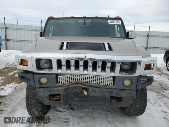 2005 Hummer H2 SUV with VIN 5GRGN23U45H107876, listed as a Copart auction lot 41707595 with 186,646 mi miles and Salvage Title. Bid and sale history available at carsss.com. Image 5.