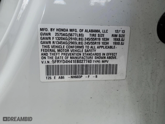 2014 Acura MDX Tech Pkg with VIN 5FRYD4H41EB027740, listed as a Copart auction lot 48814915 with 101,713 mi miles and Salvage Title. Bid and sale history available at carsss.com. Image 13.