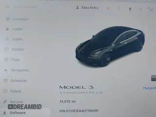 2020 Tesla Model 3 Standard Range Plus with VIN 5YJ3E1EA4LF745491, listed as a IAAI auction lot 41186726 with 74,575 mi miles and . Bid and sale history available at DreamBid. Image 7.