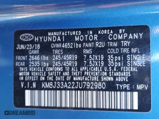 2018 Hyundai Tucson Value with VIN KM8J33A22JU792980, listed as a Copart auction lot 88934665 with 98,114 mi miles and Salvage Title. Bid and sale history available at carsss.com. Image 13.