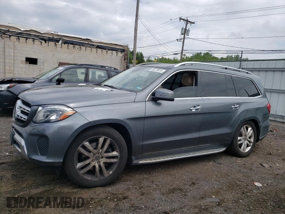 2017 Mercedes-Benz GLS 450 with VIN 4JGDF6EE4HA954520, listed as a Copart auction lot 58575915 with 123,218 mi miles and Salvage title. Bid and sale history available at DreamBid. Image 1.