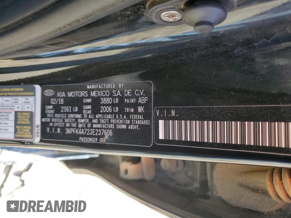 2018 Kia Forte LX with VIN 3KPFK4A72JE237606, listed as a Copart auction lot 69571064 with 108,938 mi miles and Salvage Title. Bid and sale history available at carsss.com. Image 13.