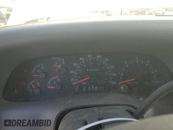 2001 Ford Super Duty F-250 XL with VIN 1FTNX20L01EA40364, listed as a Copart auction lot 74756234 with 244,584 mi miles and Salvage Title. Bid and sale history available at carsss.com. Image 9.