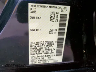2017 Nissan Altima SV z VIN 1N4AL3AP4HC489334, wystawiony jako Copart lot #58584115 z przebiegiem 117 358 mil mil oraz Szkoda całkowita • Salvage title. Historia ofert i sprzedaży dostępna na DreamBid. Obrazek 12.