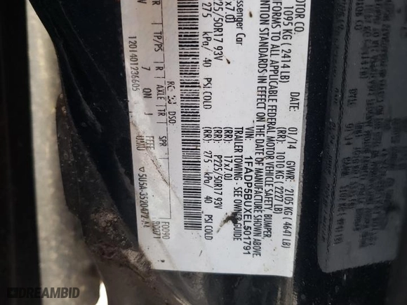 2014 Ford C-Max Hybrid SEL with VIN 1FADP5BUXEL501791, listed as a Copart auction lot 42626165 with 106,814 mi miles and Clean Title. Bid and sale history available at carsss.com. Image 12.