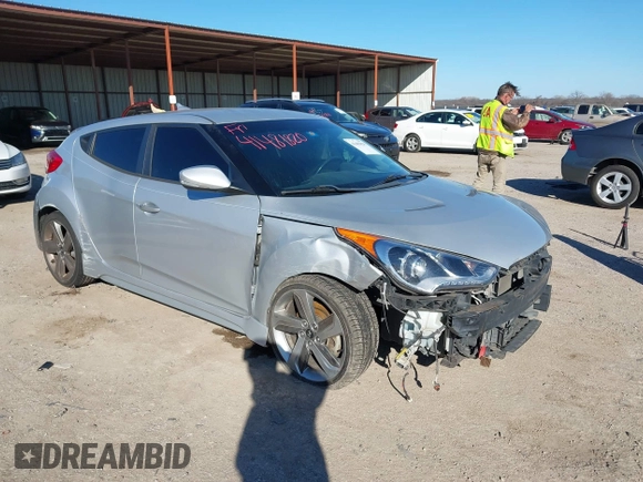 2013 Hyundai Veloster Turbo with VIN KMHTC6AE6DU162372, listed as a IAAI auction lot 41481820 with 105,650 mi miles and . Bid and sale history available at DreamBid. Image 1.