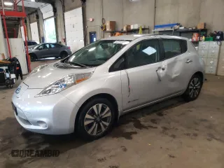 2017 Nissan LEAF SL with VIN 1N4BZ0CP8HC300036, listed as a Copart auction lot 62597555 with 63,436 mi miles and Salvage title. Bid and sale history available at DreamBid. Image 1.