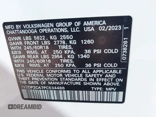 2023 Volkswagen Atlas SE с VIN 1V2DP2CA7PC534486, выставлен на аукционе IAAI как лот 41676436 с пробегом 29 344 миль миль и . История ставок и продаж доступна на DreamBid. Изображение 9.