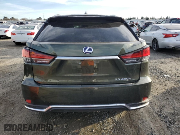 2022 Lexus RX 450h with VIN 2T2JGMDA2NC077634, listed as a Copart auction lot 46159825 with 19,583 mi miles and Non repairable. Bid and sale history available at DreamBid. Image 6.