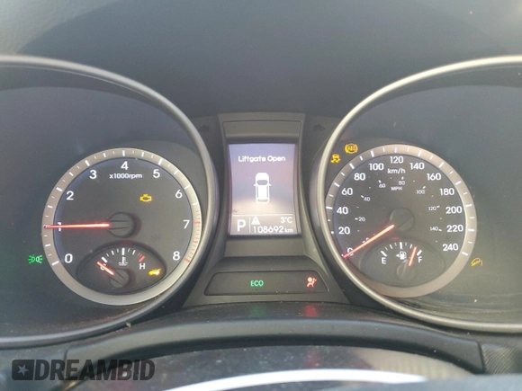 2016 Hyundai Santa Fe z VIN 5XYZU3LB6GG325735, wystawiony jako Copart lot #49379375 z przebiegiem 108 692 mil mil oraz Szkoda całkowita • Salvage title. Historia ofert i sprzedaży dostępna na DreamBid. Obrazek 9.