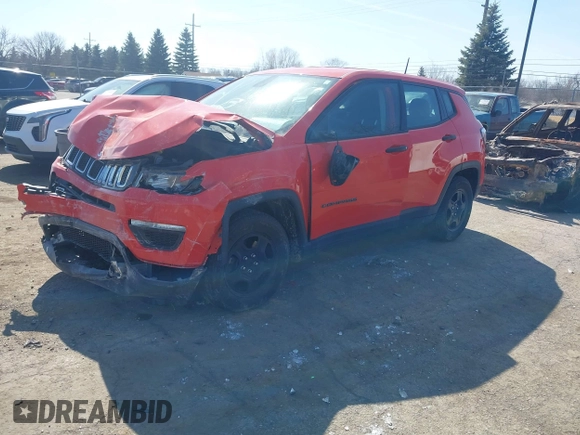2018 Jeep Compass Sport with VIN 3C4NJCAB2JT169736, listed as a IAAI auction lot 41794046 with 86,998 mi miles. Bid and sale history available at carsss.com. Image 17.
