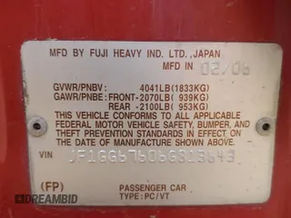 2006 Subaru Impreza i z VIN JF1GG67606G813643, wystawiony jako Copart lot #61413275 z przebiegiem 400 864 mil mil oraz Szkoda całkowita • Salvage title. Historia ofert i sprzedaży dostępna na DreamBid. Obrazek 12.