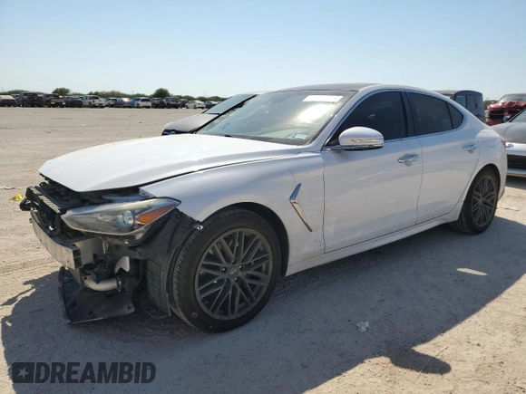 2019 Genesis G70 2.0T Advanced with VIN KMTG34LA3KU023559, listed as a Copart auction lot 75190994 with 85,073 mi miles and Non Repairable. Bid and sale history available at carsss.com. Image 1.